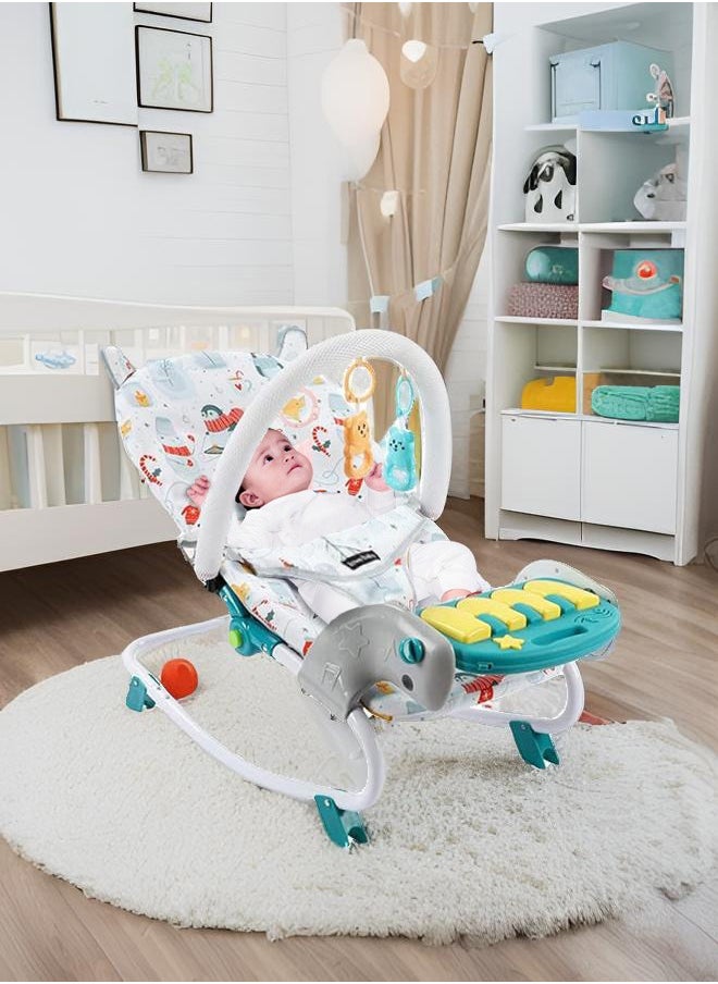 Soft Touch - Baby Rocking Chair Baby Bouncer Portable Seat with Music Box Baby Swings for Newborn 0-12 Months - Image 1
