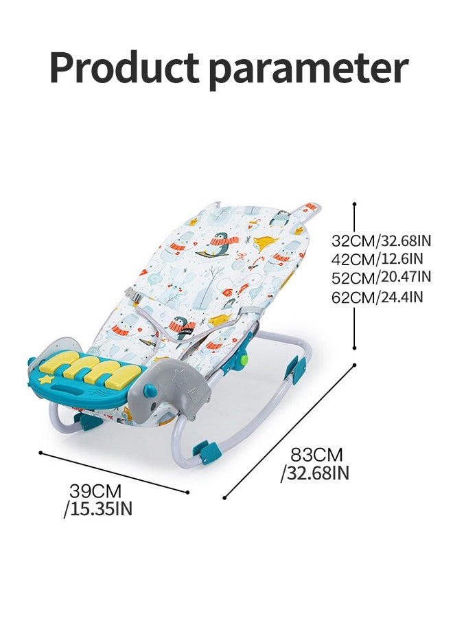 Soft Touch - Baby Rocking Chair Baby Bouncer Portable Seat with Music Box Baby Swings for Newborn 0-12 Months - Image 1