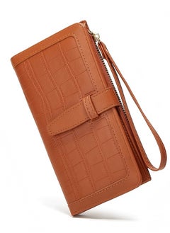 Generic Women's Long Coin Purse With Multiple Card Slots Clutch Large Capacity Coin Holder Card Holder - Roomy Clutch For Cash And Essentials, Brown  - Image 1