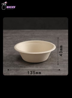 WAOKN 20 Sets Of Disposable Tableware, Including Plates, Bowls, Cups, Chopsticks, Sugarcane Pulp Degradable Environmental Tableware Set, Brown  - Image 5
