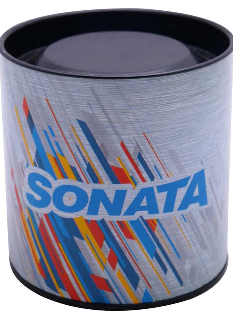 Sonata Men's Analog Round Shape Stainless Steel Wrist Watch 77107SM01 - 49.4 Mm