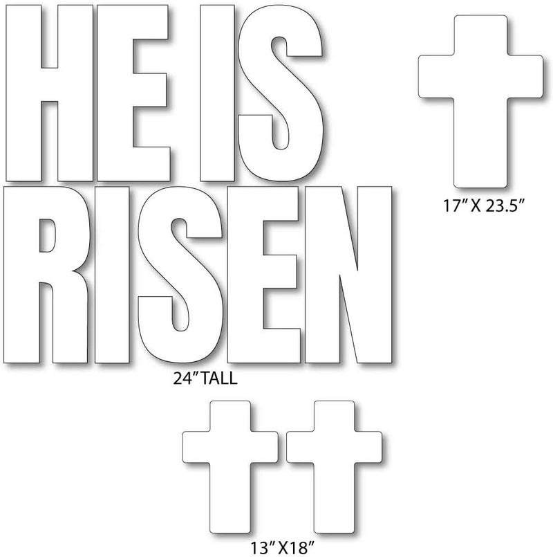 VictoryStore Yard Sign Outdoor Lawn Decorations  Easter Lawn Display He is Risen Religious Yard Signs 24 Inches Tall Stakes Included 12422 - Image 3