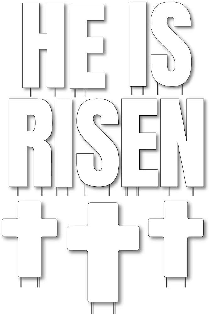 VictoryStore Yard Sign Outdoor Lawn Decorations  Easter Lawn Display He is Risen Religious Yard Signs 24 Inches Tall Stakes Included 12422 - Image 2