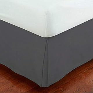 Linen Plus Queen Size Luxury Tailored Bed Skirt 14" Drop Pleated Styling Dust Ruffled Solid Charcoal/Dark Grey New - Image 1