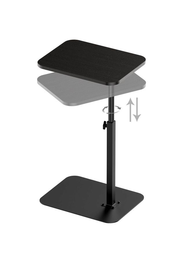 HOMESTAR Side Table Sofa Tray for Couch Heavy Metal Base Swivel/Adjustable Height, Sofa Bed Bathroom Study TV Tray C Shaped End Table Food Snack Trays for Eating - Image 2