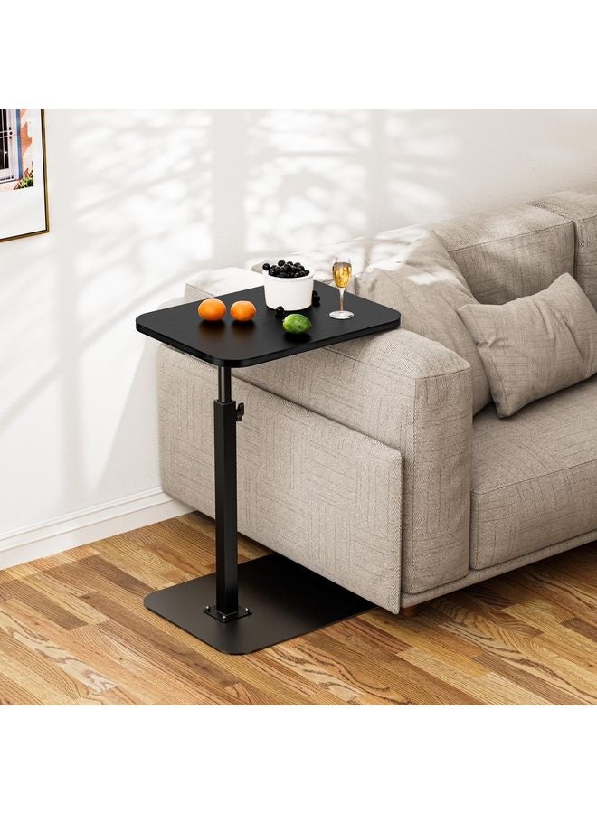 HOMESTAR Side Table Sofa Tray for Couch Heavy Metal Base Swivel/Adjustable Height, Sofa Bed Bathroom Study TV Tray C Shaped End Table Food Snack Trays for Eating - Image 4