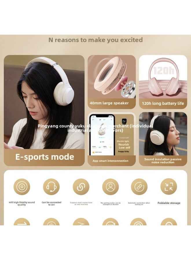 T1 Bluetooth Headset Headset Wireless Game Noise Reduction Headset Wired With Mai Super Long Standby-Color:Official Standard Configuration - Quiet Night Black - Advanced Edition