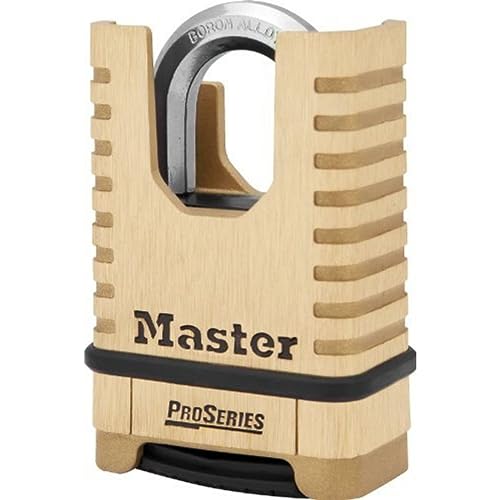 Master Lock ProSeries Brass Padlock, Set Your Own Combination Lock, Commercial Grade Locks with Code for Tools, Fences, Gates, 2-1/4 inches Wide, 1177D - Image 1