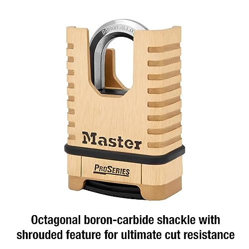 Master Lock ProSeries Brass Padlock, Set Your Own Combination Lock, Commercial Grade Locks with Code for Tools, Fences, Gates, 2-1/4 inches Wide, 1177D - Image 4