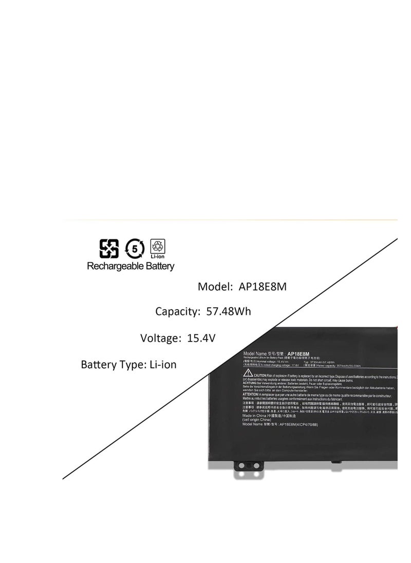 Terabyte AP18E8M AP18E7M Battery Compatible for Acer Nitro 5 AN515-44 AN515-44-R99Q AN515-55 AN515-52 AN515-43 AN515-45 AN517-52 Nitro 7 AN715-51 Aspire 7 A715-74G-7511 Predator Helios 300 PH315-52  - Image 2
