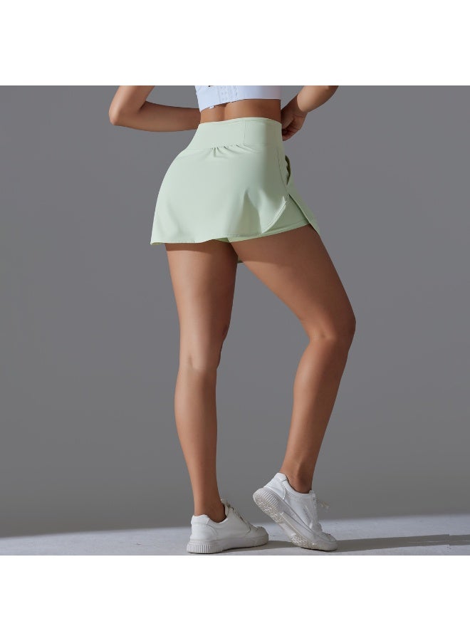 تنورة تنس نسائية بخصر عالٍ مع جيوب - تصميم شورت داخلي مزدوج مبرد وواقي من الشمس - Image 3