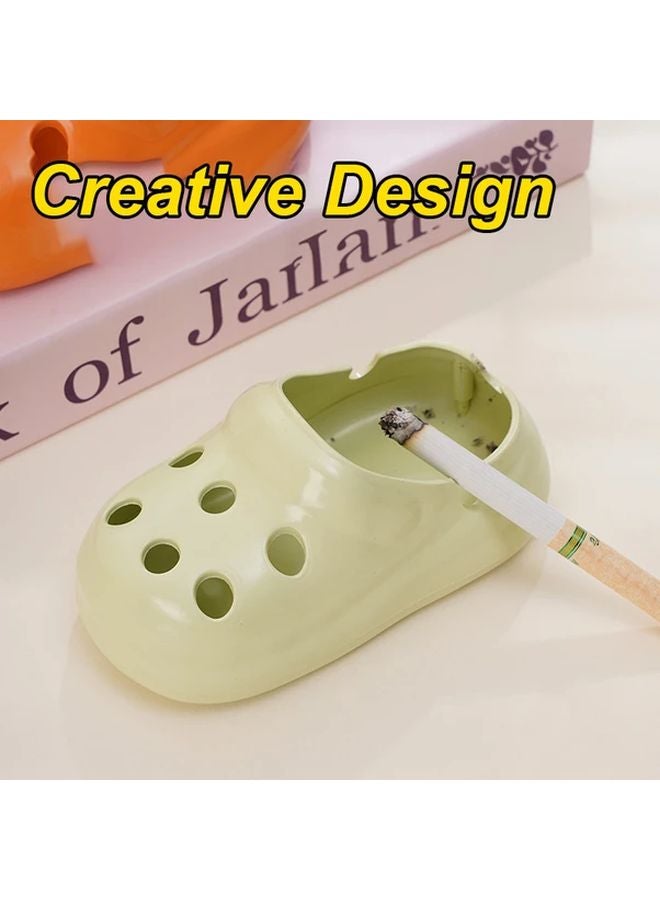 Green Modern Clog Shaped Ashtray with Multiple Compartments for Home and Office - Image 4
