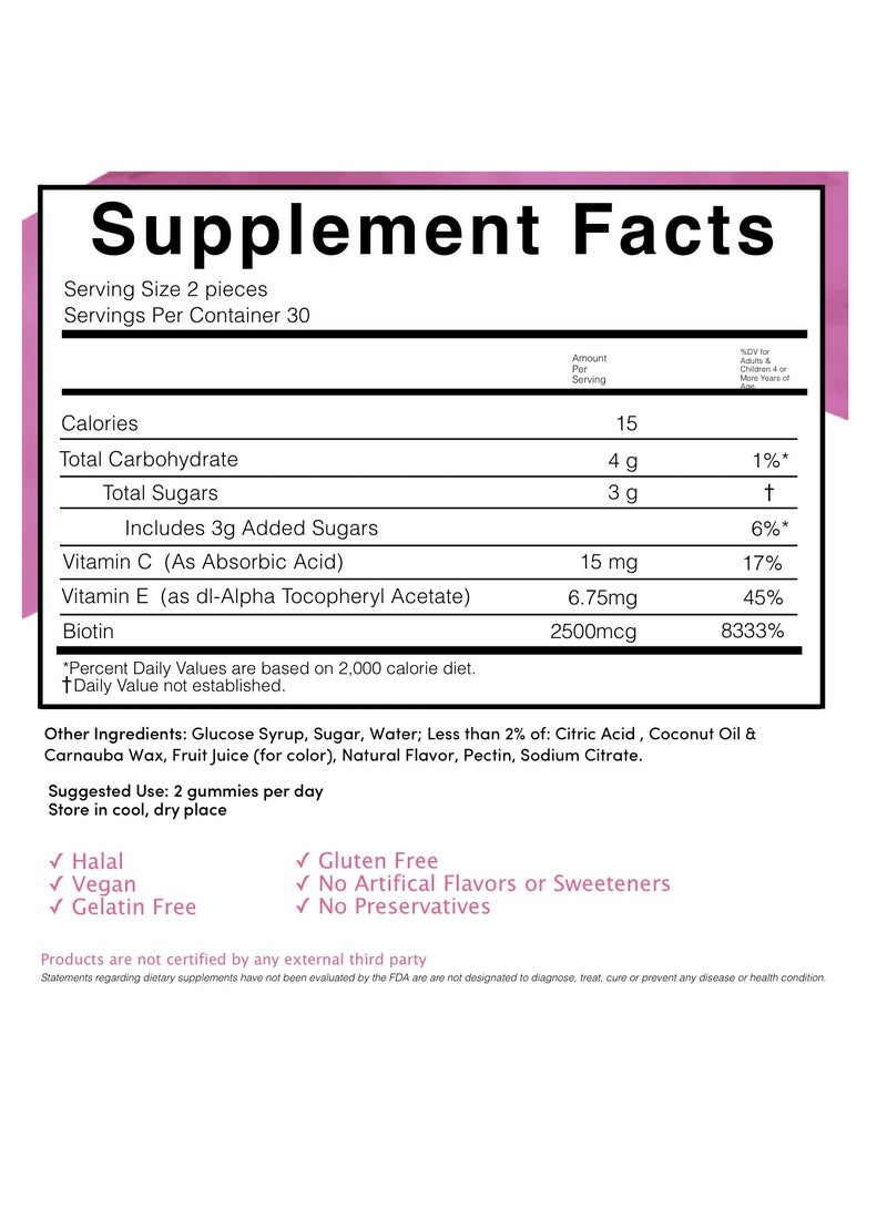 Vitamina Hair Skin Nails 60 Gummies - Image 2