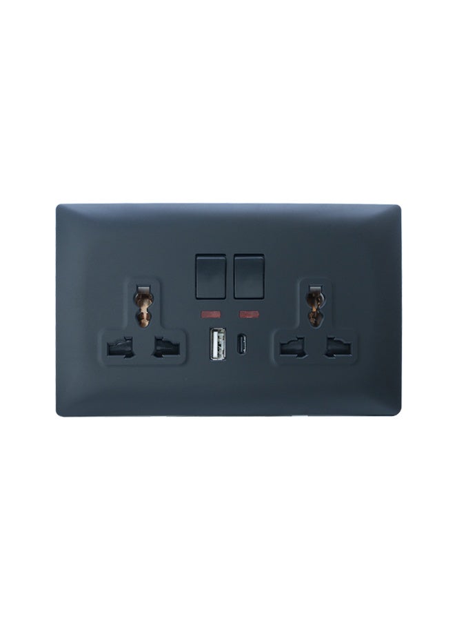 TOPEX 13A 2GANG MULTI SWITCH SOCKET WITH 1A1C(2.1A) - Image 2
