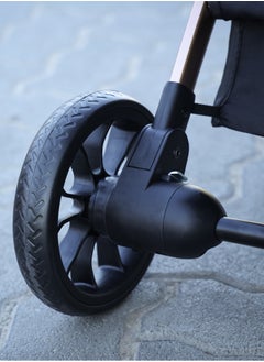 BABY PLUS Baby Stroller with Ultimate Comfort| Stylish Baby Carriage with Packing Bag - Foldable, Adjustable Seat, Canopy & Safety Belt for Infants & Toddlers, 0-5 Years (BLACK)  - Image 5