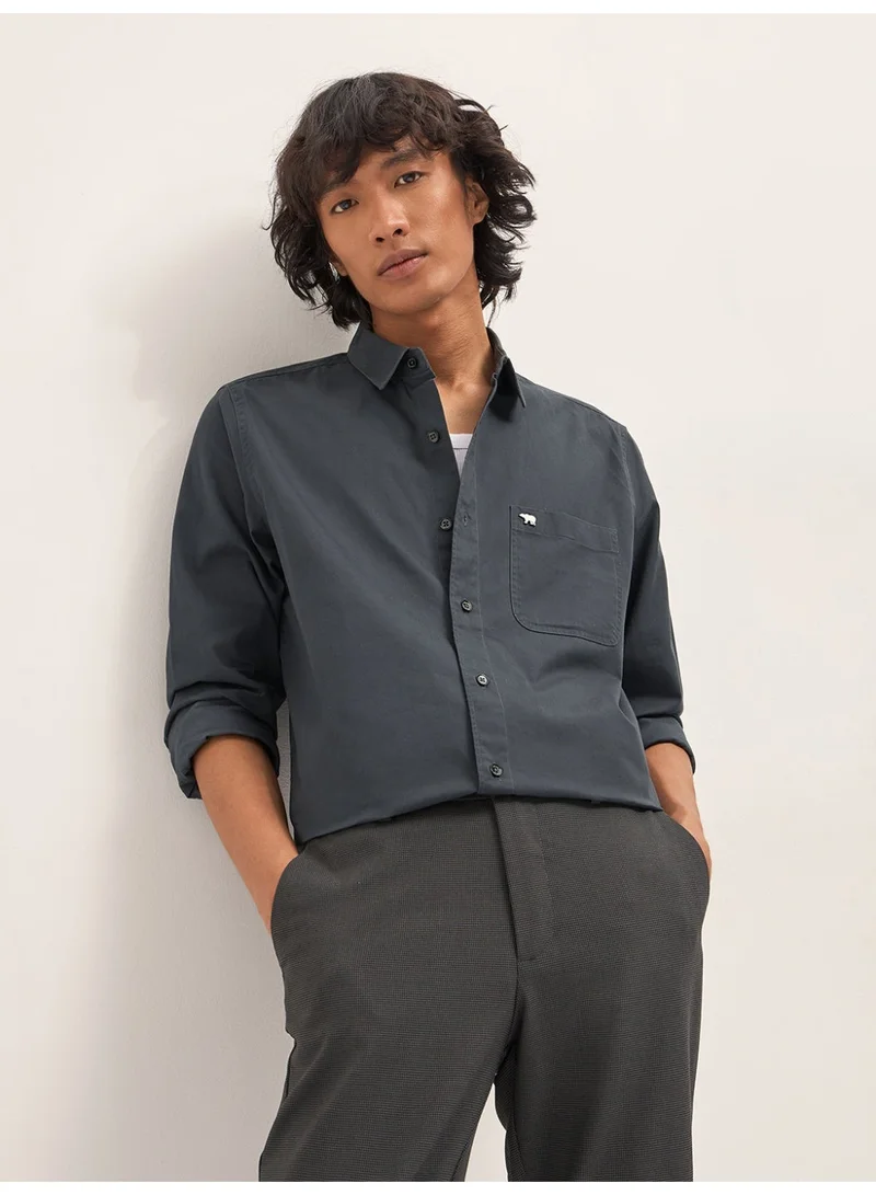 THE BEAR HOUSE Men’s Long Sleeve Shirt – Classic, Comfortable and Stylish Essential for Work, Travel or Casual Outings
