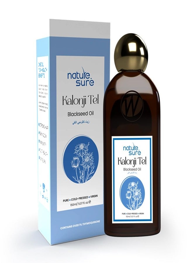 Nature Sure Kalonji Oil Cold Pressed Black Seed Oil for Skin, Hair & Massage, Skin Firming & Anti Aging - 150ml - Image 1