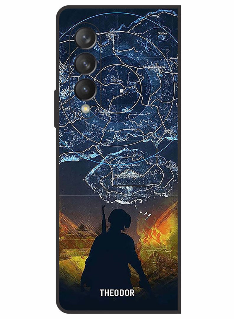 Theodor Protective Case Cover For Samsung Galaxy Z FOLD 3 5G  Pubgy Map - Image 1