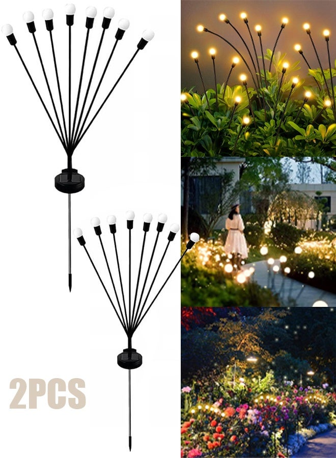 TAPIT Solar Firefly Lights 2PCS 16 LED Solar Lights Outdoor Waterproof IP65 Starburst Swaying Solar Firefly Lights Solar Pathway Lights for Path Landscape Garden Yard Patio (2 PCS Warm Light) - Image 1