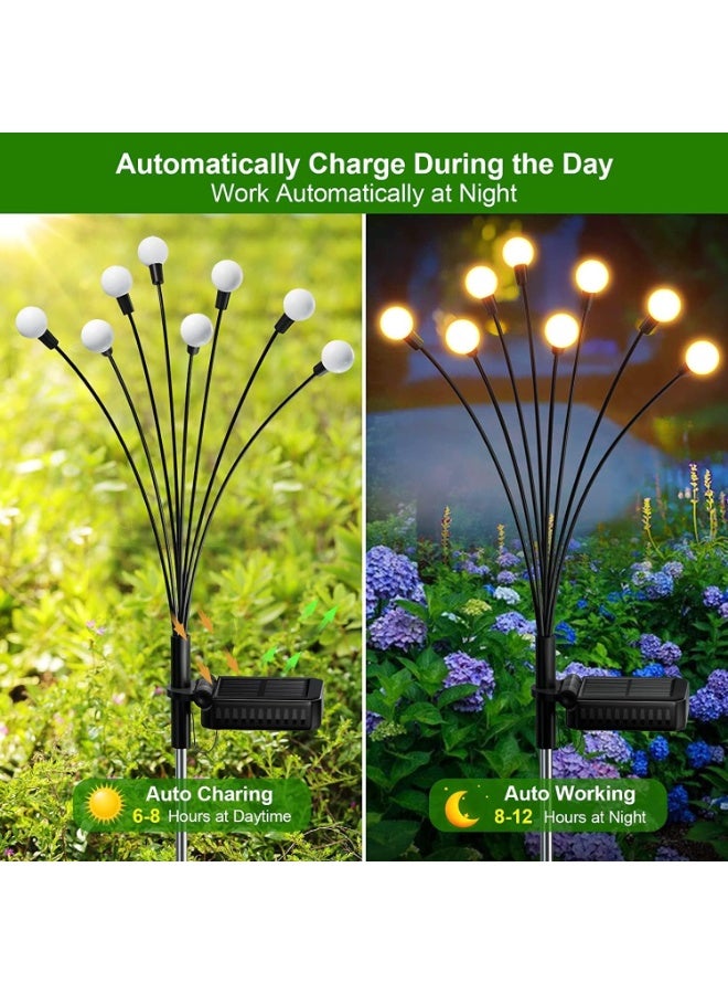 TAPIT Solar Firefly Lights 2PCS 16 LED Solar Lights Outdoor Waterproof IP65 Starburst Swaying Solar Firefly Lights Solar Pathway Lights for Path Landscape Garden Yard Patio (2 PCS Warm Light) - Image 2
