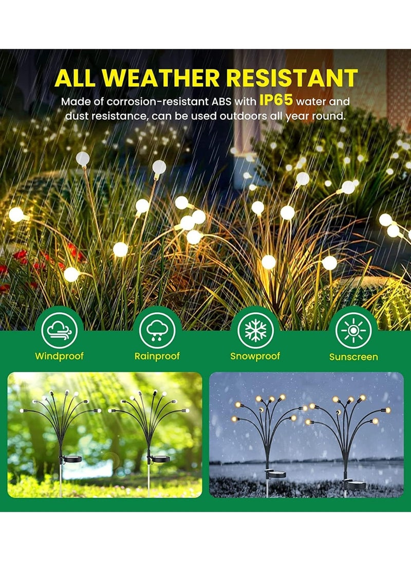 TAPIT Solar Firefly Lights 2PCS 16 LED Solar Lights Outdoor Waterproof IP65 Starburst Swaying Solar Firefly Lights Solar Pathway Lights for Path Landscape Garden Yard Patio (2 PCS Warm Light) - Image 3