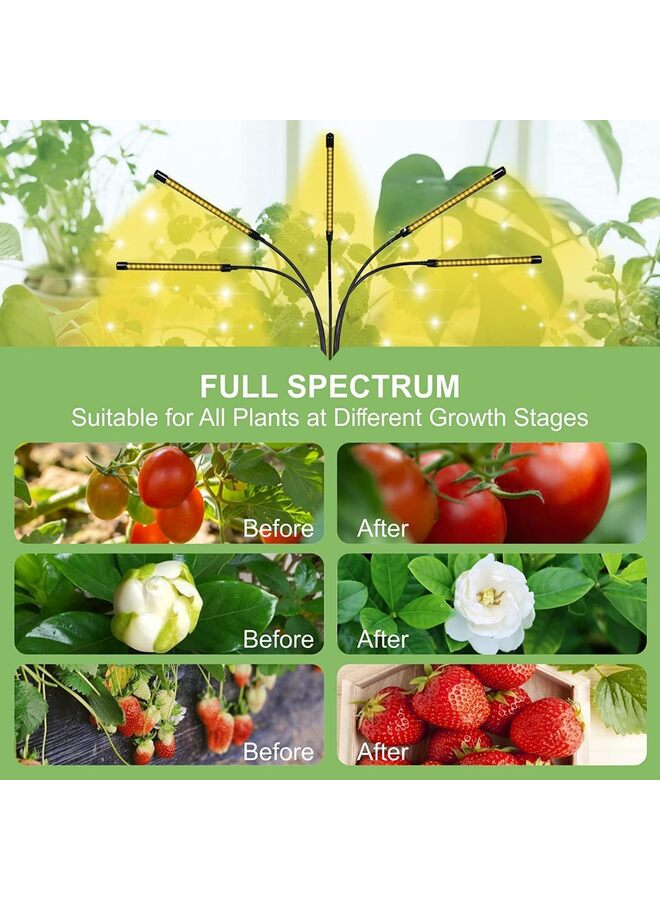6-Head Adjustable LED Lights, Full Spectrum Grow Lamp with Timer, Warm White Light for Indoor Plants - Image 4