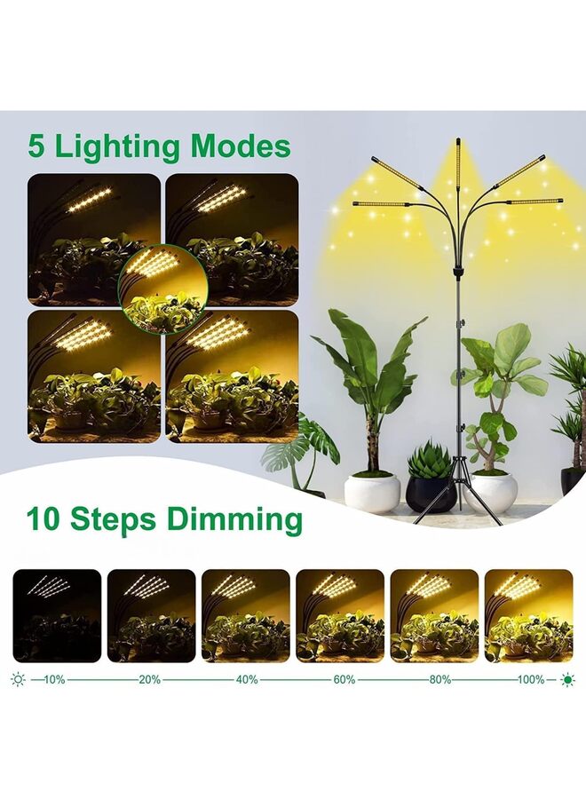 6-Head Adjustable LED Lights, Full Spectrum Grow Lamp with Timer, Warm White Light for Indoor Plants - Image 5
