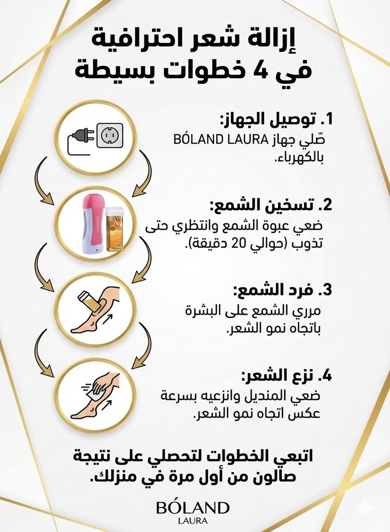 BOLAND LAURA Depilatory Heater For Wax08 +Wax roll+Hair removal strips - Image 5