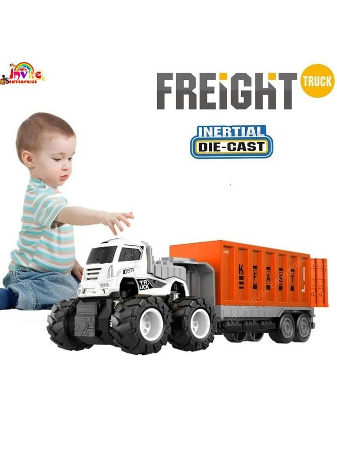 Invite Enterprise Invite 1:43 4WD Diecast Alloy Logistic-Transportation Big Truck Toys with Friction Powered Miniature Car Vehicle Toy for Kids, Boys and Girls (2 Color Truck = Sent Any 1 Truck)  - Image 4