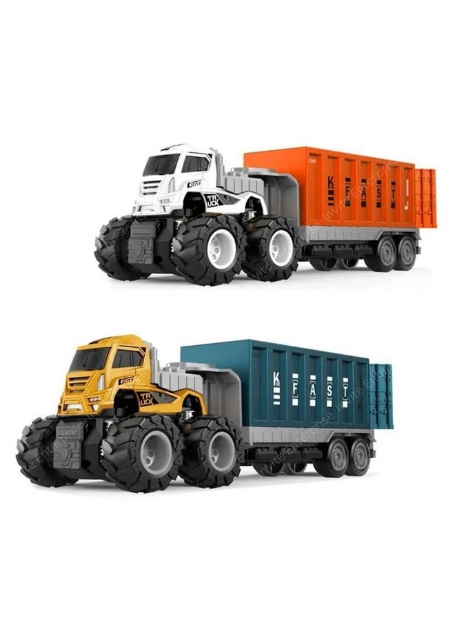 Invite Enterprise Invite 1:43 4WD Diecast Alloy Logistic-Transportation Big Truck Toys with Friction Powered Miniature Car Vehicle Toy for Kids, Boys and Girls (2 Color Truck = Sent Any 1 Truck)  - Image 3