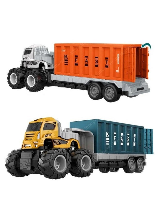Invite Enterprise Invite 1:43 4WD Diecast Alloy Logistic-Transportation Big Truck Toys with Friction Powered Miniature Car Vehicle Toy for Kids, Boys and Girls (2 Color Truck = Sent Any 1 Truck)  - Image 1