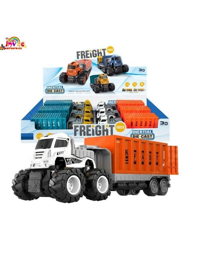 Invite Enterprise Invite 1:43 4WD Diecast Alloy Logistic-Transportation Big Truck Toys with Friction Powered Miniature Car Vehicle Toy for Kids, Boys and Girls (2 Color Truck = Sent Any 1 Truck)  - Image 5