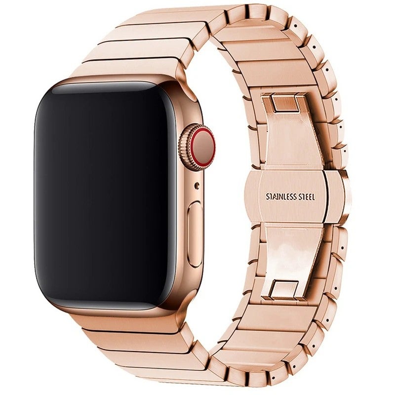 Bluejw Luxury 316L Stainless Steel Replacement Watch Strap with Solid Buckle for Apple Watch – Durable Link Bracelet Band - Image 1