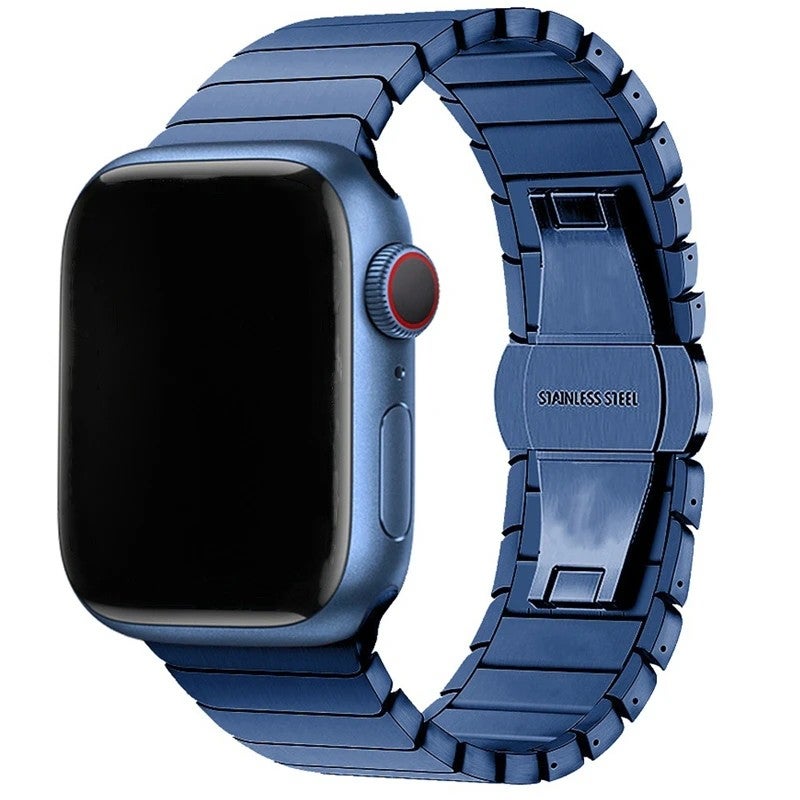 Bluejw Luxury 316L Stainless Steel Replacement Watch Strap with Solid Buckle for Apple Watch – Durable Link Bracelet Band - Image 3