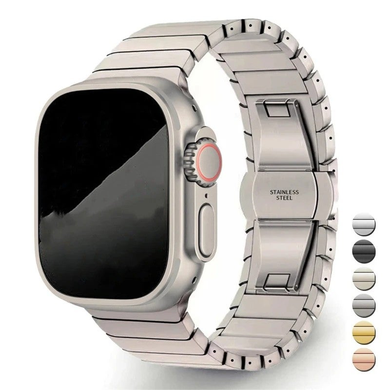 Bluejw Luxury 316L Stainless Steel Replacement Watch Strap with Solid Buckle for Apple Watch – Durable Link Bracelet Band - Image 2