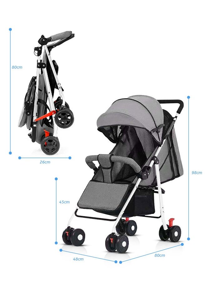 Toddler Travel Stroller Foldable and Lightweight Baby Stroller with Storage Basket
