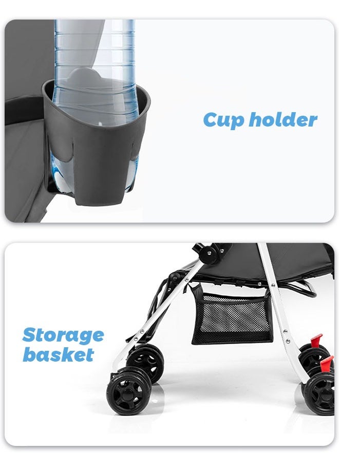Toddler Travel Stroller Foldable and Lightweight Baby Stroller with Storage Basket