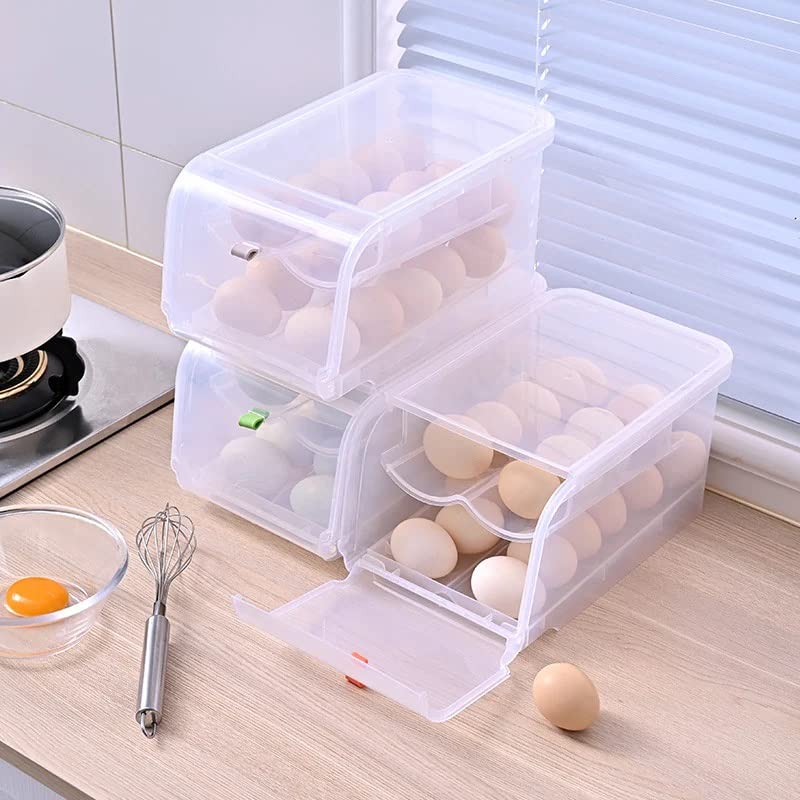 Bellveen Egg Storage Basket for Fridge Plastic New Eggs Storage Airtight Box 24 grid Pack of 1 - Image 2