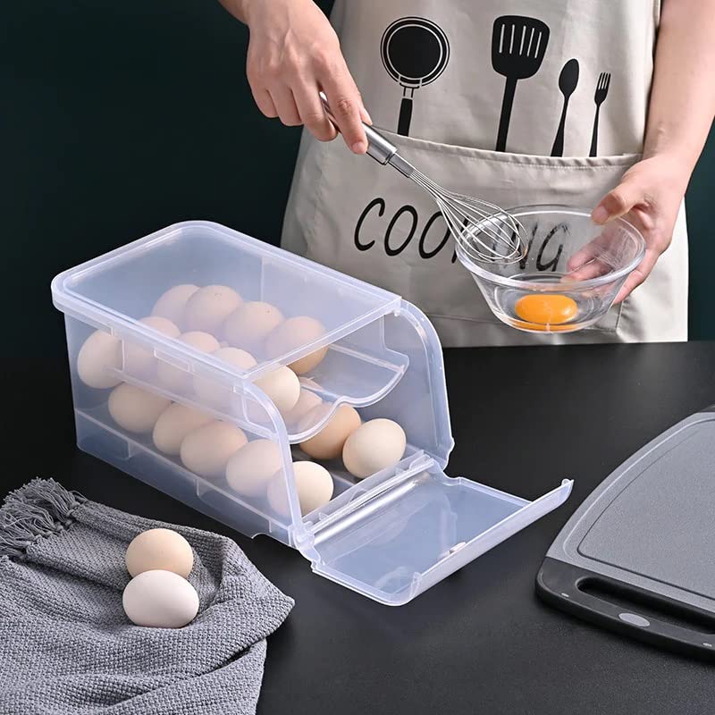 Bellveen Egg Storage Basket for Fridge Plastic New Eggs Storage Airtight Box 24 grid Pack of 1 - Image 1