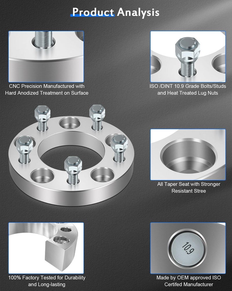 ECCPP 2pcs 5 Lug 5x127 to 5x127 Wheel Spacers 1" for Jeep Commander, Grand Cherokee, Wrangler - Image 5