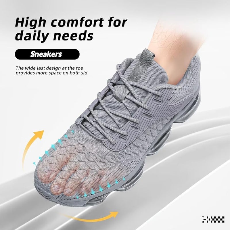 Socviis Mens Running Shoes Air Low Top Comfort Walking Lace Up Sneakers Breathable Fashion Tennis Sport Gym Fitness Cross Trainers - Image 4
