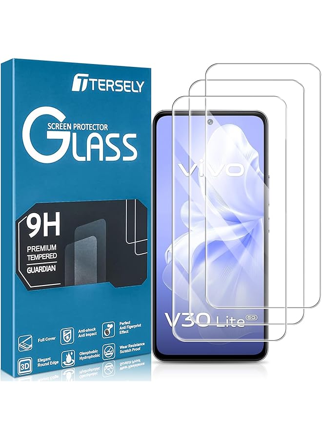 إيروريكس مجموعة من 3 قطع من واقي الشاشة الزجاجي المقوى لهاتف V30 Lite 5G، طبقة شفافة للغاية مقاومة للكسر ومضادة للخدش من أجل حماية معززة - Image 1