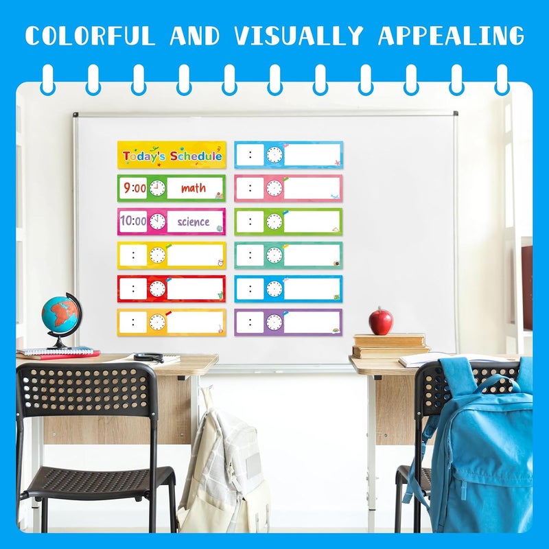 Omlisca 24 Pcs Daily Schedule Cards Schedule Board for Kids Teacher Schedule Chart Daily Plan Classroom Pocket Chart for Office School Homeschool Decorations - Image 3