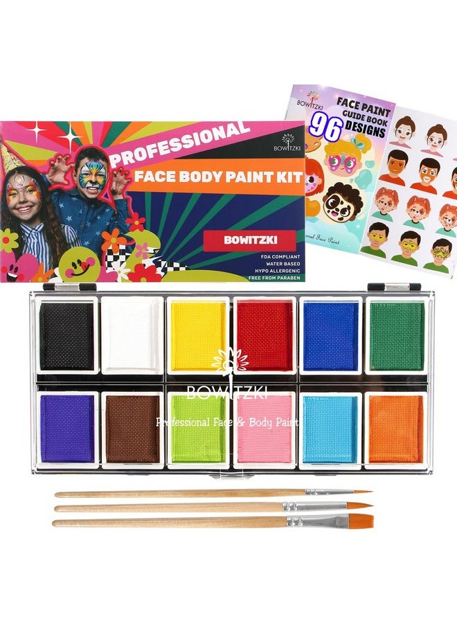 Onal Face Paint Kit, Bowitzki 12 Colors Non Toxic Hypoallergenic Water Based Fda Compliant Professional Halloween Makeup Body Face Painting Colors - pzsku/Z0D8ADF66670C8E1431DDZ/45/_/1734348202/5fbba150-9624-48ac-aa96-826b818ba149