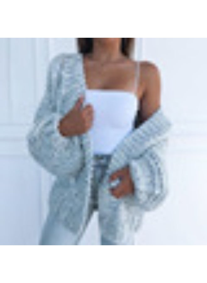 NIBEMINENT Cardigan Women Sweaters Cardigan Batwing long-sleeved Plush Loose Outside Knit Sweaters Women Fashion - Image 1