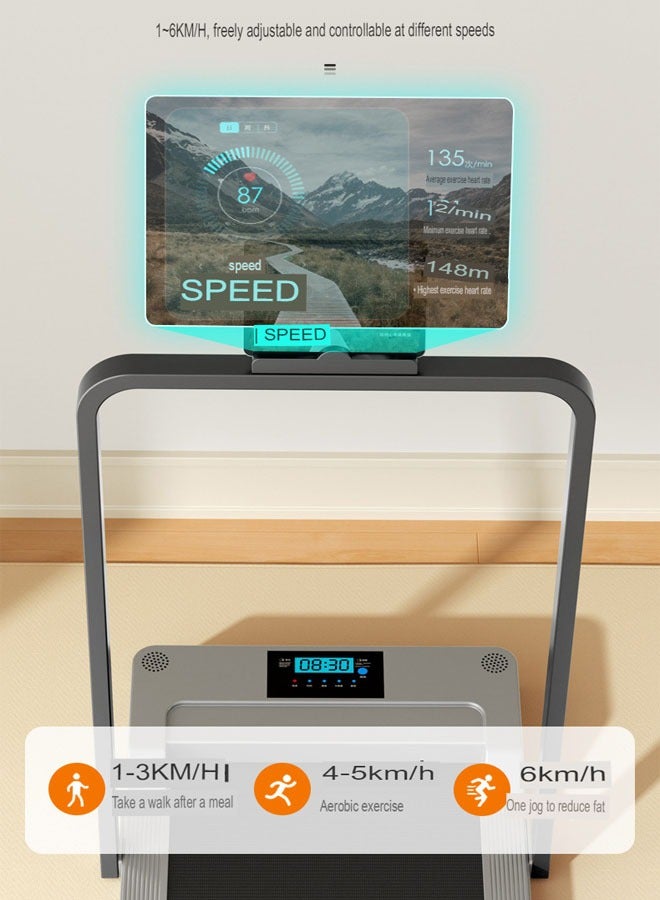 كلناميان جهاز مشي كهربائي قابل للطي هادئ للغاية مع لوحة مسطحة ومساند للذراعين للاستخدام في المنزل - Image 5