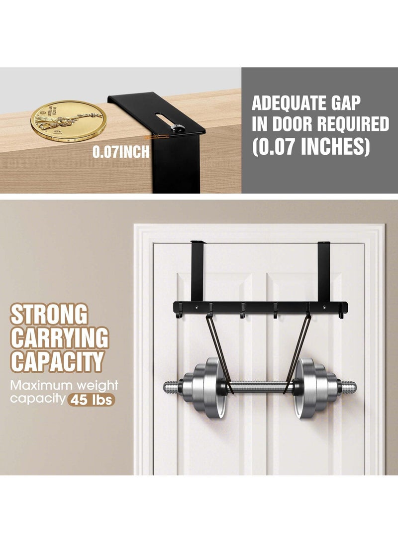SYOSI Over the Door Hook Rack with 6 Hooks, Versatile Door Hanger for Coats, Towels, Bags, Keys, Ideal for Bathroom, Bedroom, Behind Back of Door Hooks, Black - Image 5