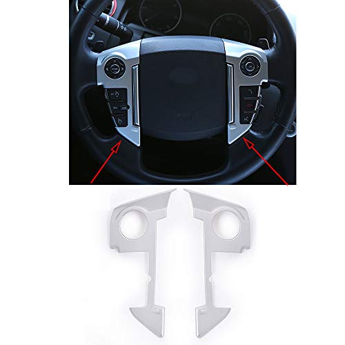 YIWANG ABS Chrome Car Steering Wheel Cover Trim 3D Sticker 2pcs For Land Rover Range Rover Sport 2010-2013 Car Accessories (Matte Silver) - Image 1