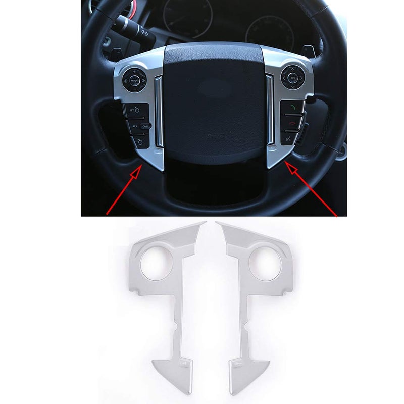 YIWANG ABS Chrome Car Steering Wheel Cover Trim 3D Sticker 2pcs For Land Rover Range Rover Sport 2010-2013 Car Accessories (Matte Silver) - Image 3