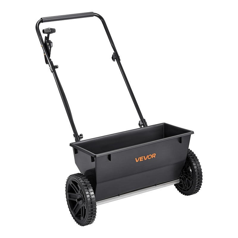 VEVOR Broadcast Spreader, 50LBS Capacity, Drop Spreader with Hopper Grate, 18 in Spreading Width & 30 Settings, 10 in All Terrain Tires, Garden & Lawn Spreaders for Seed, Fertilizer - Image 1